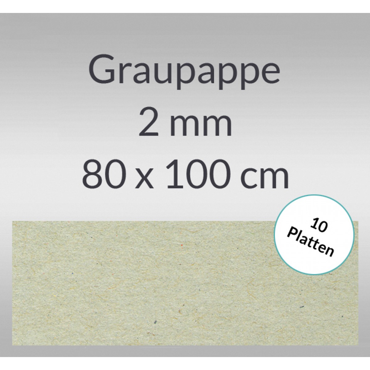Graupappe 80 x 100 cm - 2 mm