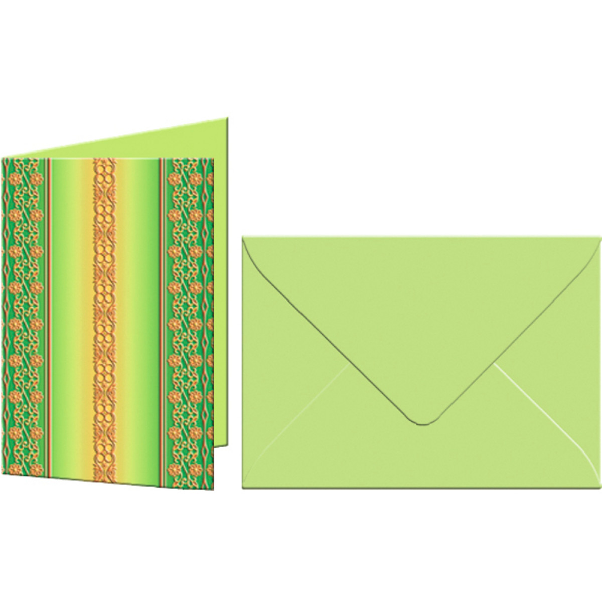 Grußkarten "Bordüren" mit Kuverts 113 x 165 mm grün