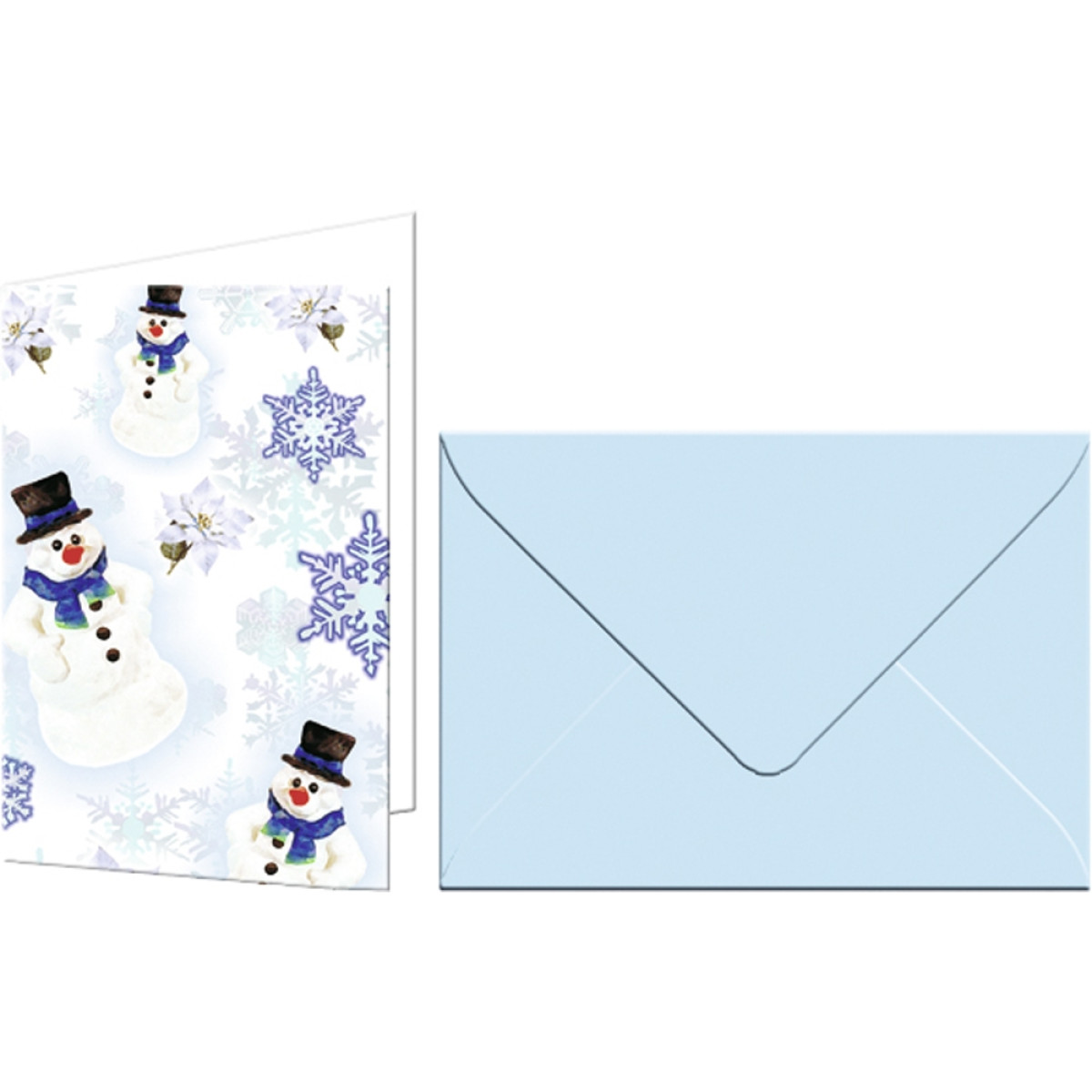 Grußkarten "Fest" mit Kuverts Schneemänner