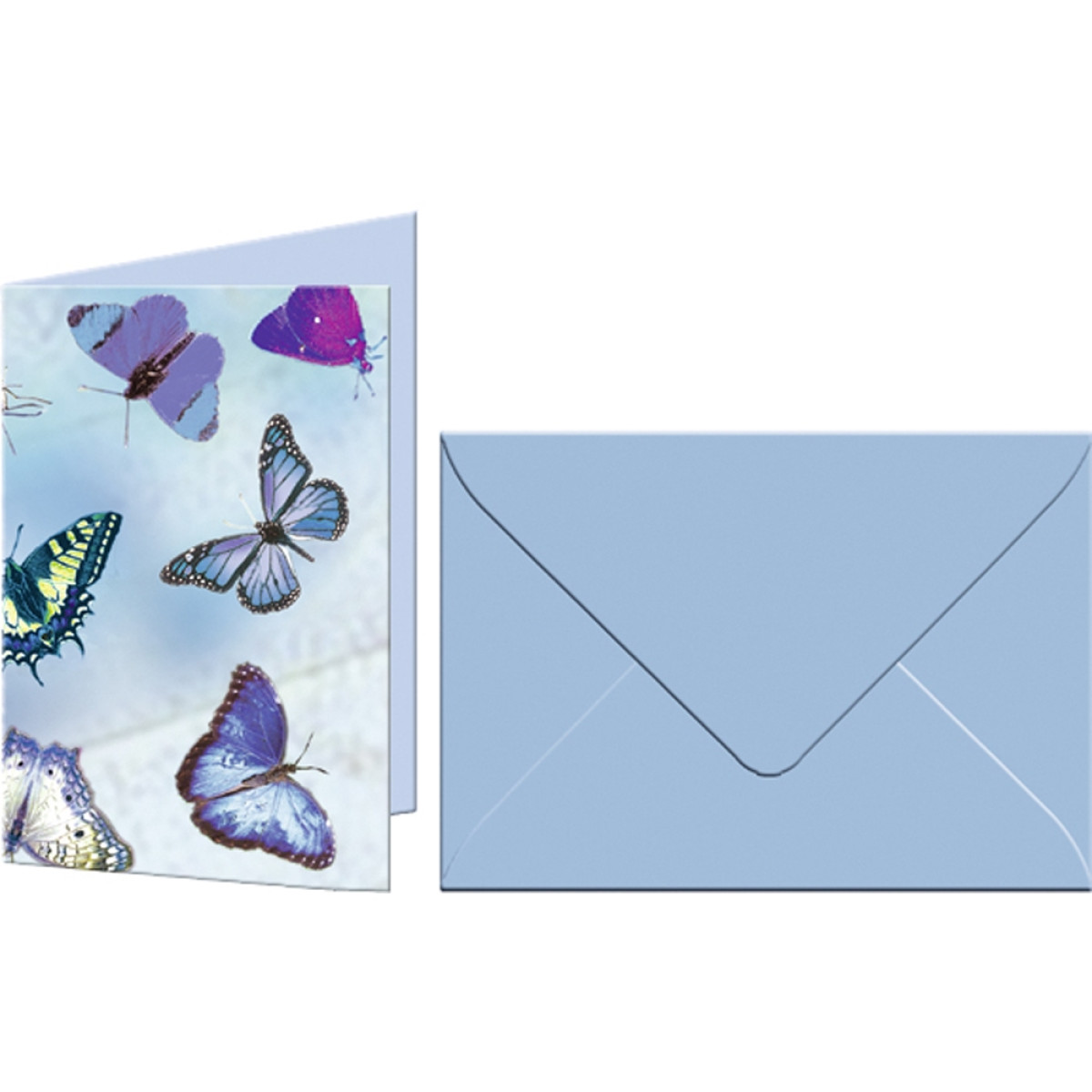Grußkarten "Schmetterlinge" mit Kuverts blau