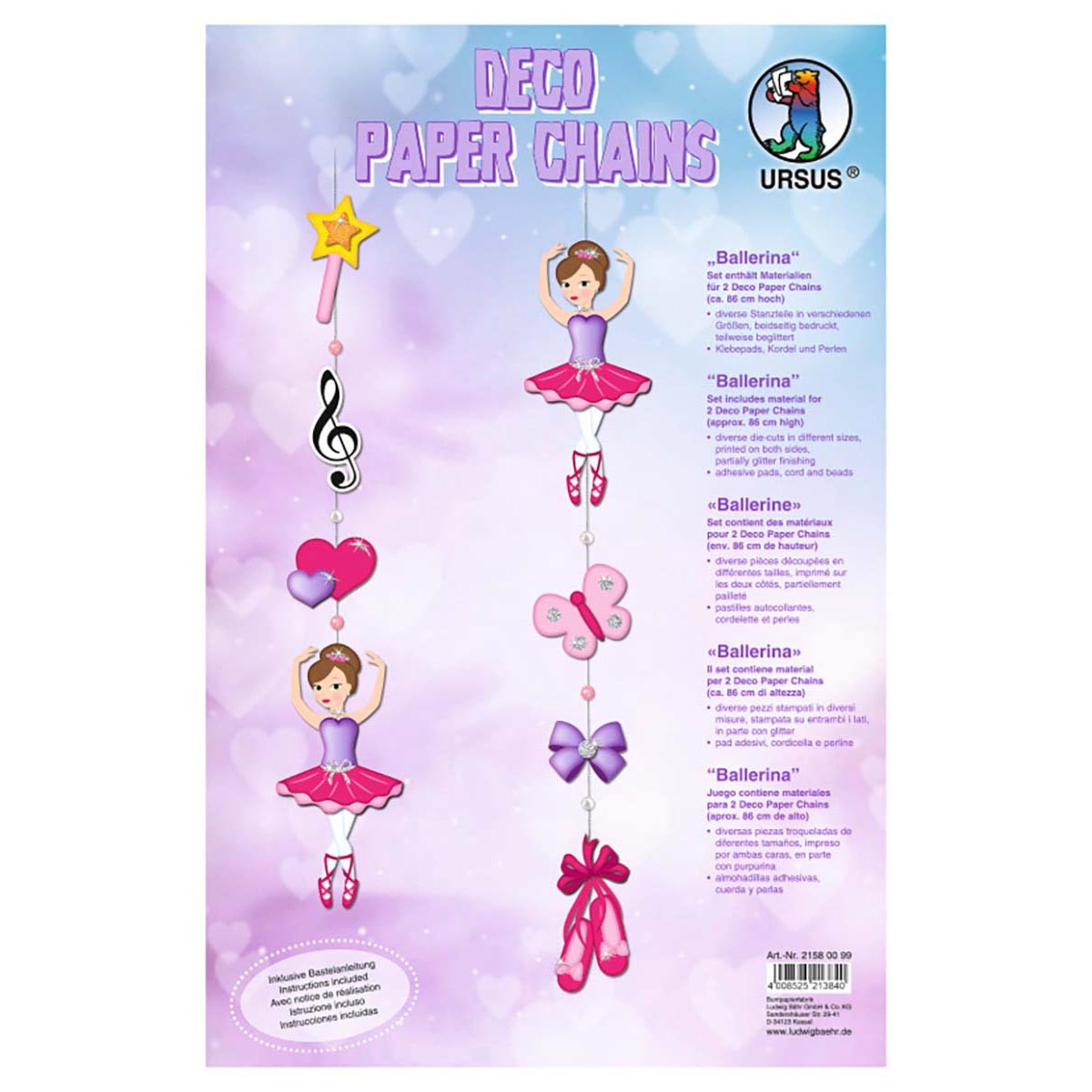 Hängedekoration für Kinder "Ballerina", ca. 83 cm