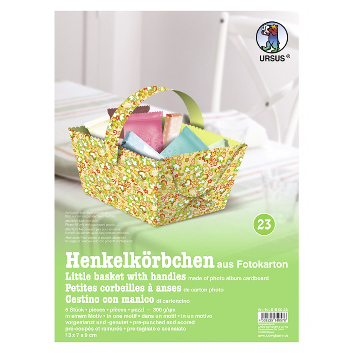 Henkelkörbchen "Happy Garden" Blumenwiese