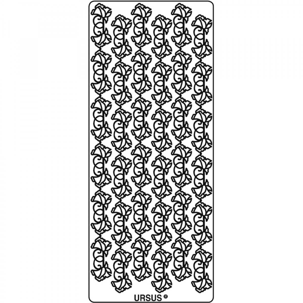 Hologramm Sticker "Bordüren Blüten" silber