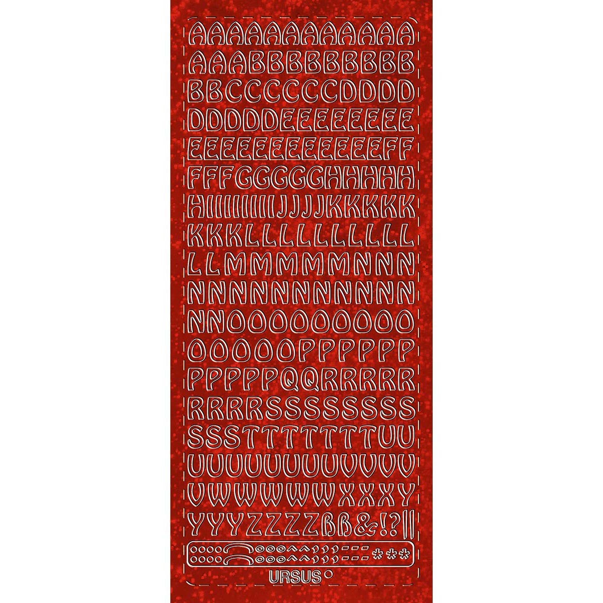 Hologramm Sticker "Buchstaben groß 1" rot