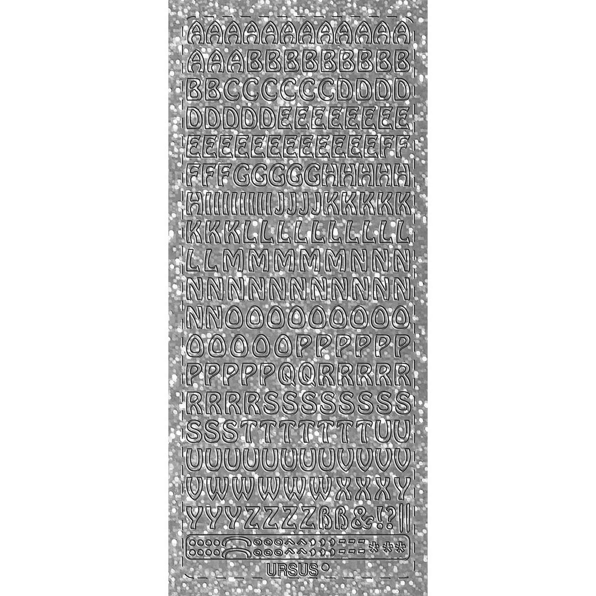 Hologramm Sticker "Buchstaben groß 1" silber