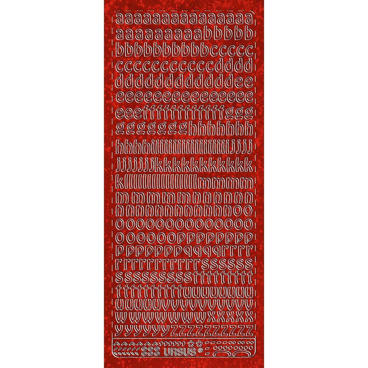 Hologramm Sticker "Buchstaben klein 1" rot