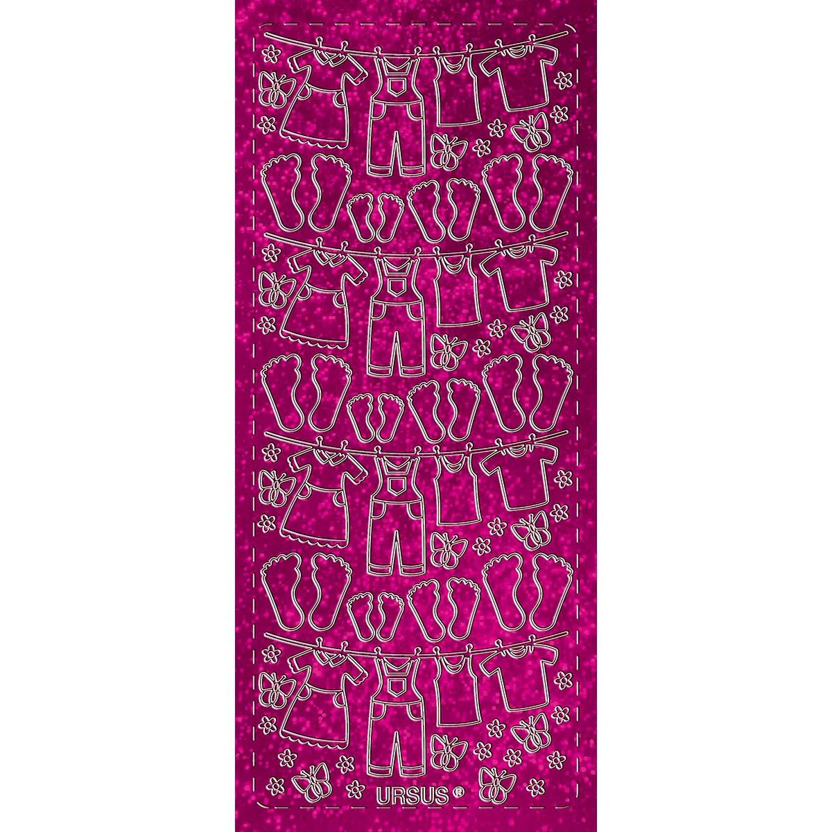 Hologramm Sticker "Wäscheleine" pink