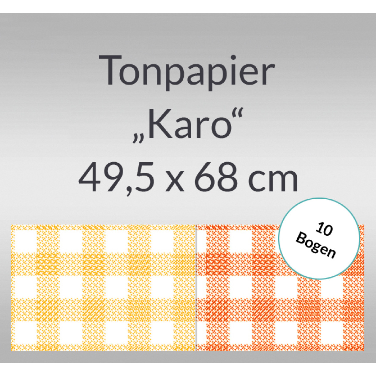 Karo-Tonzeichenpapier 130 g/qm 49,5 x 68 cm - 10 Bogen