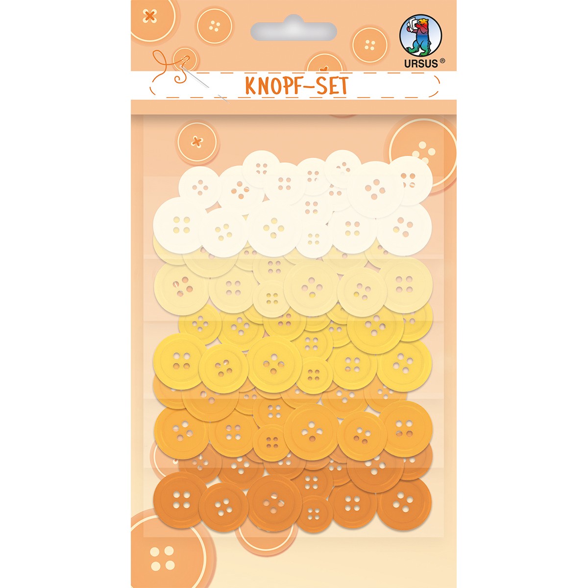 KnopfSet, 80 Knöpfe in 5 Farben, 4 Größen