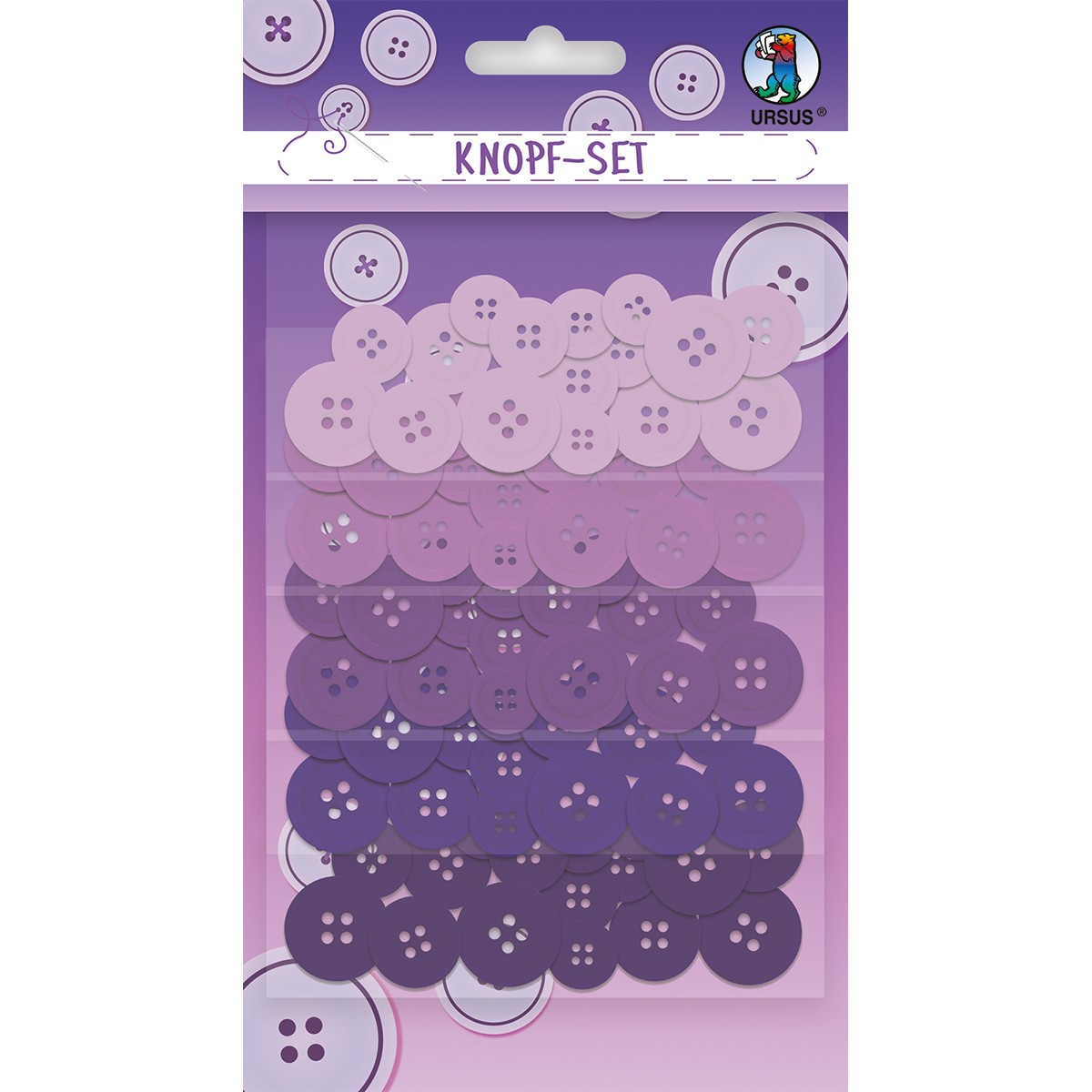 KnopfSet, 80 Knöpfe in 5 Farben, 4 Größen
