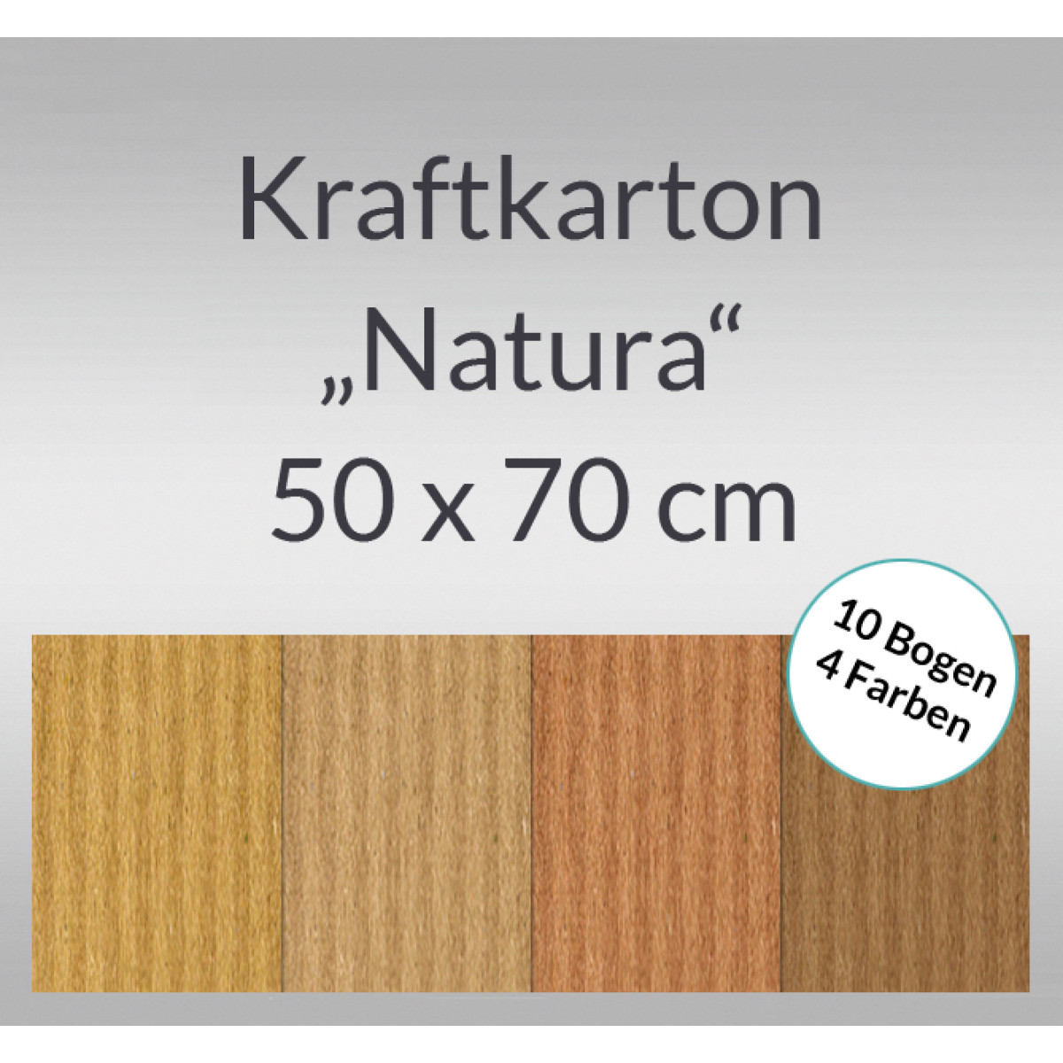 Kraftkarton "Natura" 50 x 70 cm - 10 Bogen sortiert