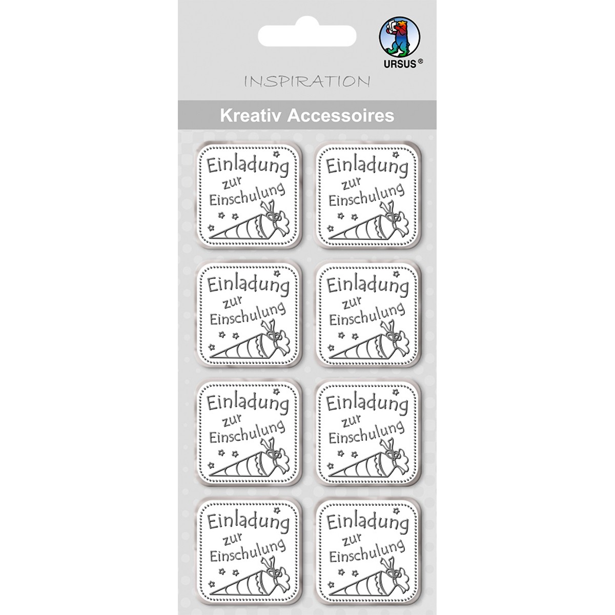 Kreativ Accessoires "Einladung zur Einschulung" silber
