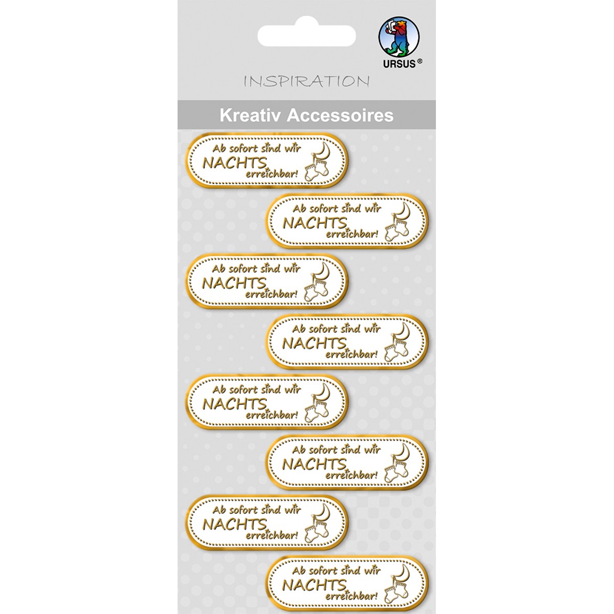 Kreativ Accessoires "NACHTS erreichbar" gold