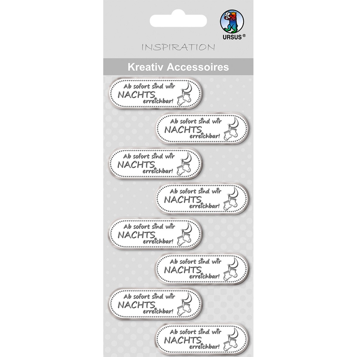 Kreativ Accessoires "NACHTS erreichbar" silber