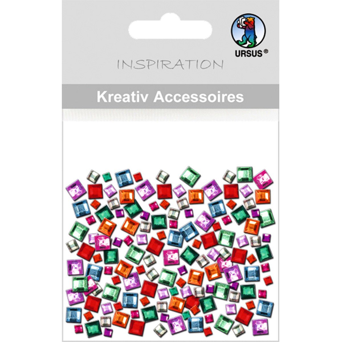 Kreativ Accessoires - Schmucksteine quadratisch bunt