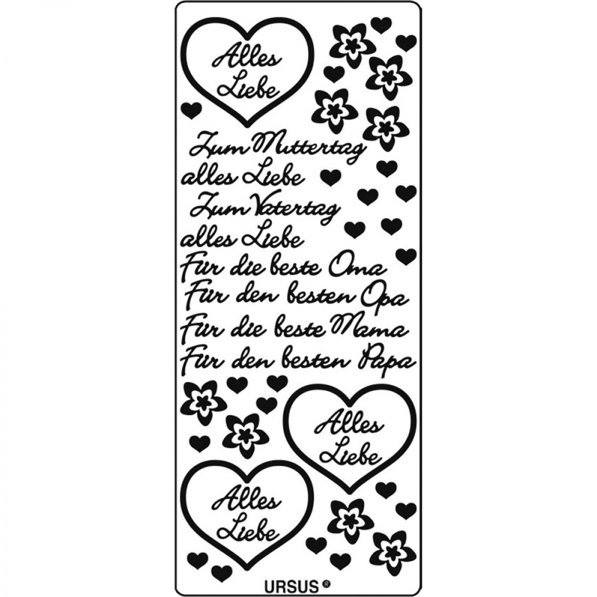 Kreativ Sticker "Alles Liebe" silber