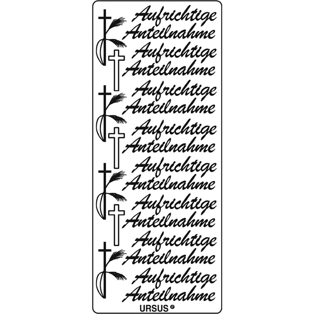 Kreativ Sticker "Aufrichtige Anteilnahme" silber