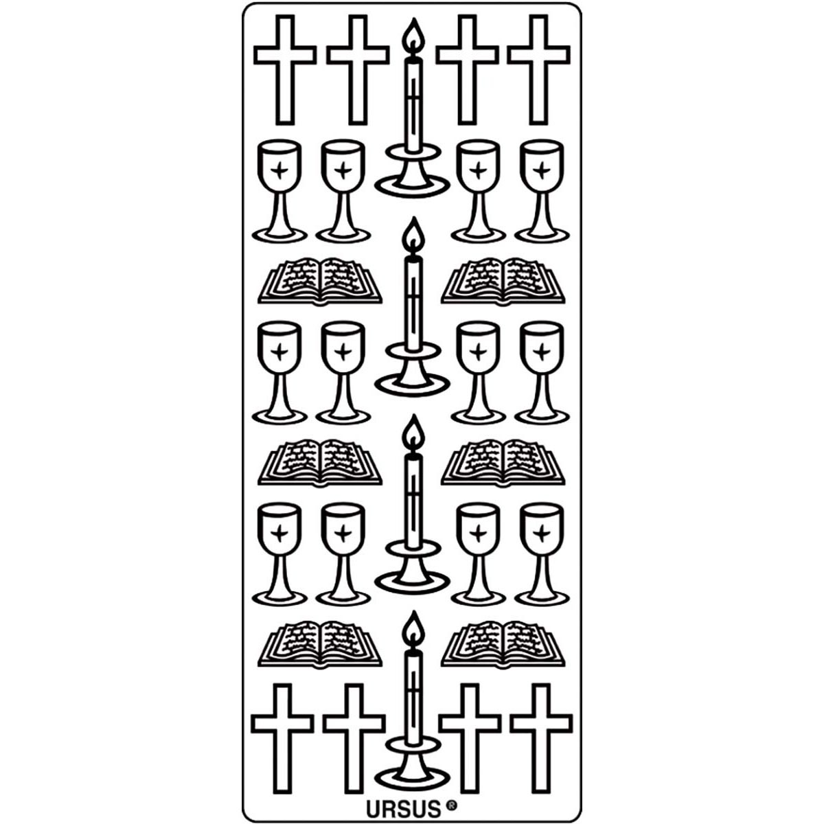 Kreativ Sticker "Christliche Symbole" silber