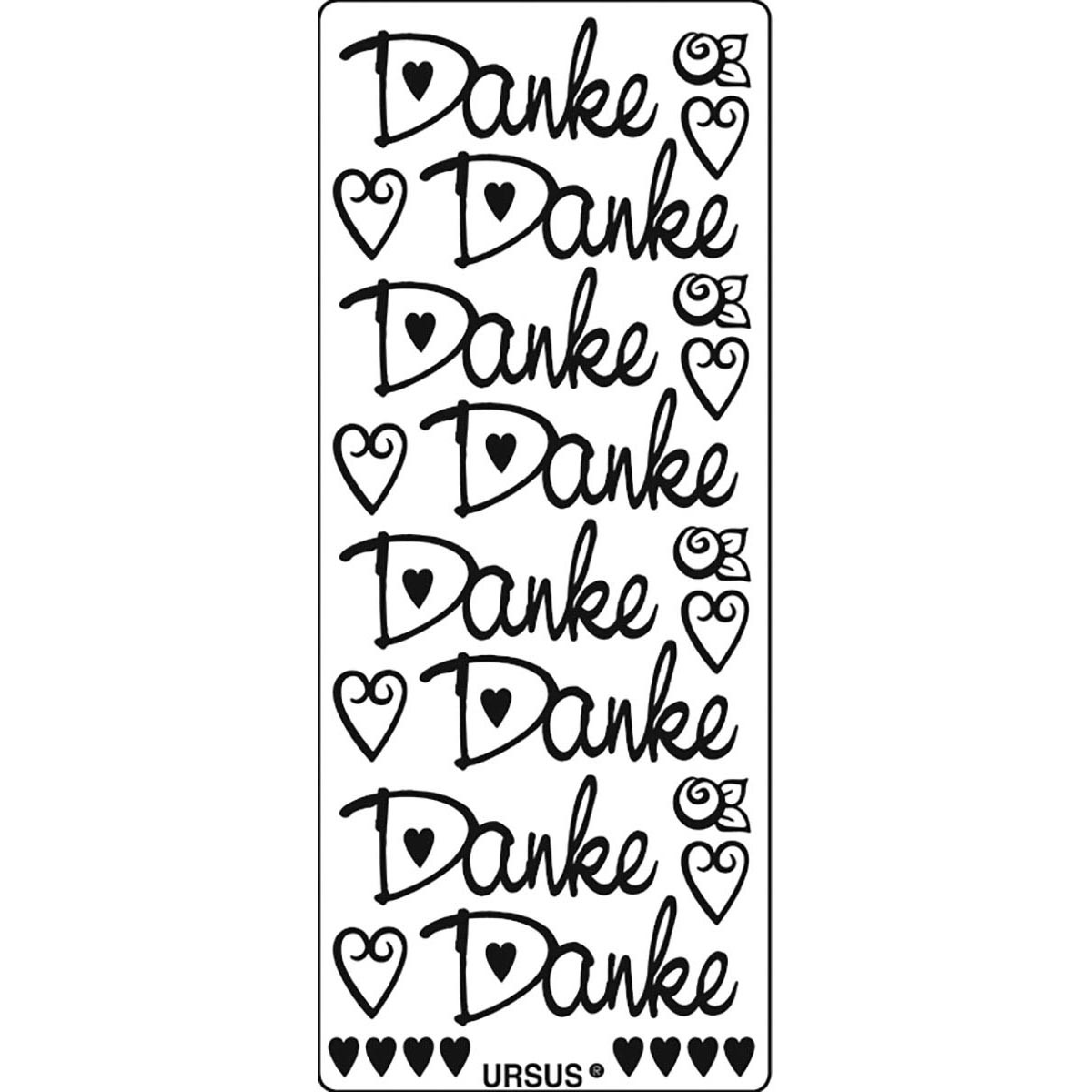 Kreativ Sticker "Danke" groß, silber