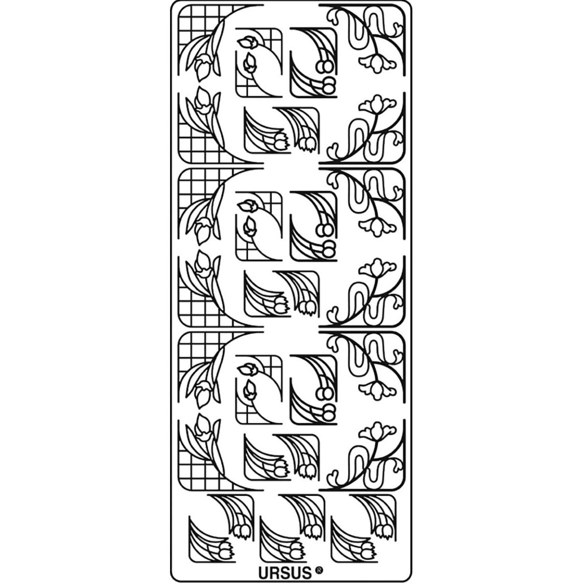 Kreativ Sticker "Ecken Jugendstil klein" gold