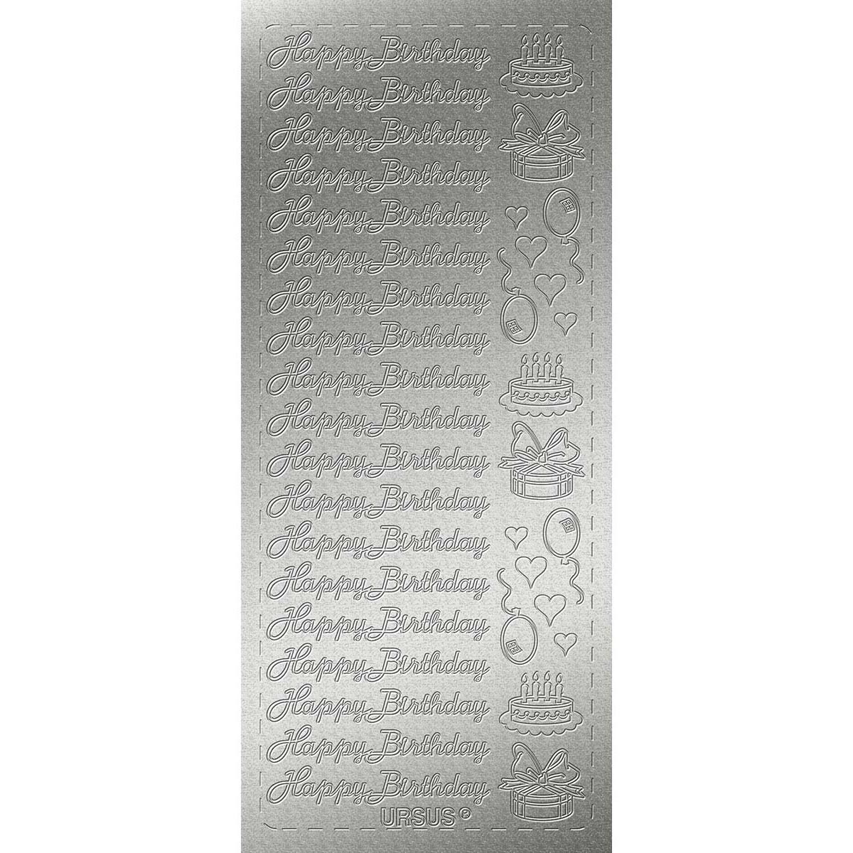 Kreativ Sticker "Happy Birthday 2" silber