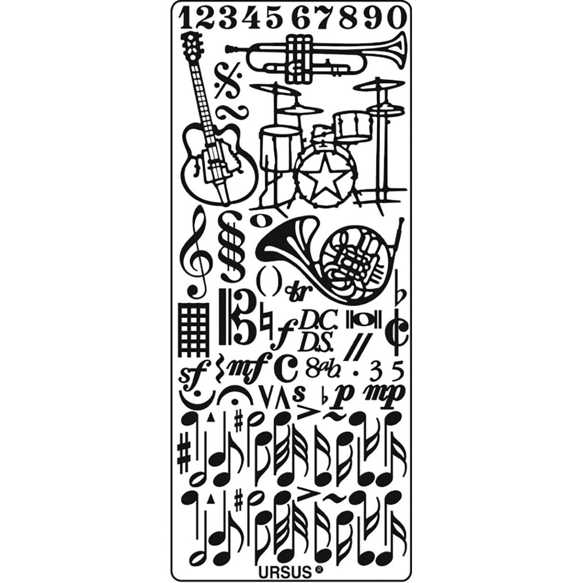 Kreativ Sticker "Instrumente" kupfer