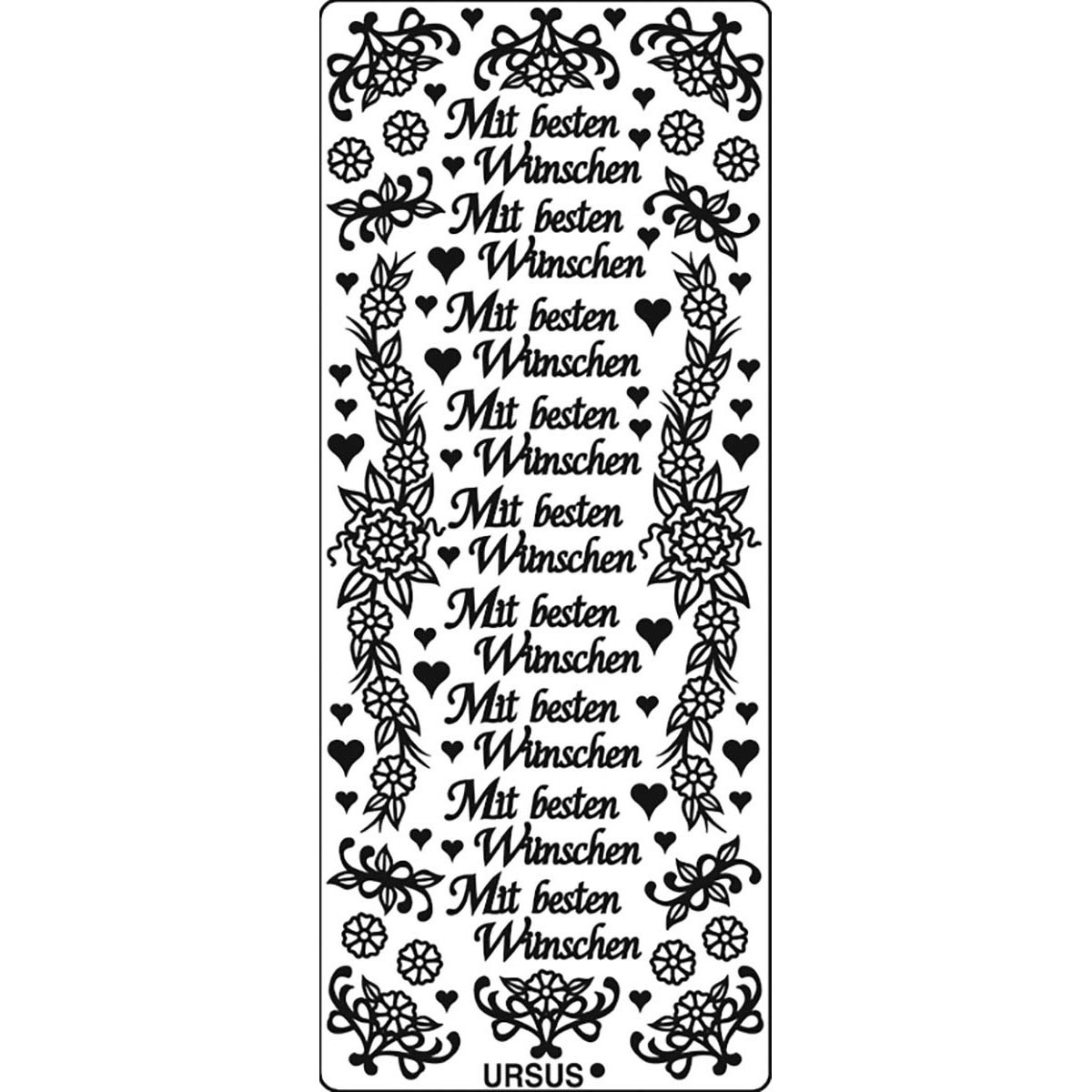 Kreativ Sticker "mit besten Wünschen" gold