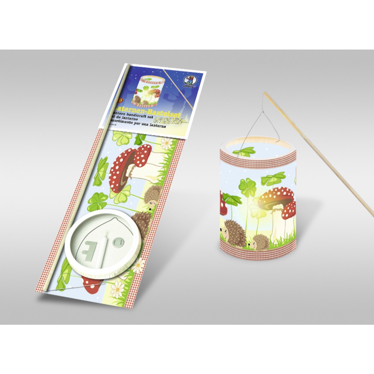 Laternen-Bastelset 18 mit Transparentpapier "Glückspilze"