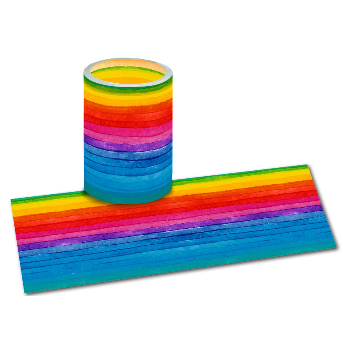Laternenzuschnitte Regenbogen Streifen, 25 Zuschnitte aus Transparentpapier