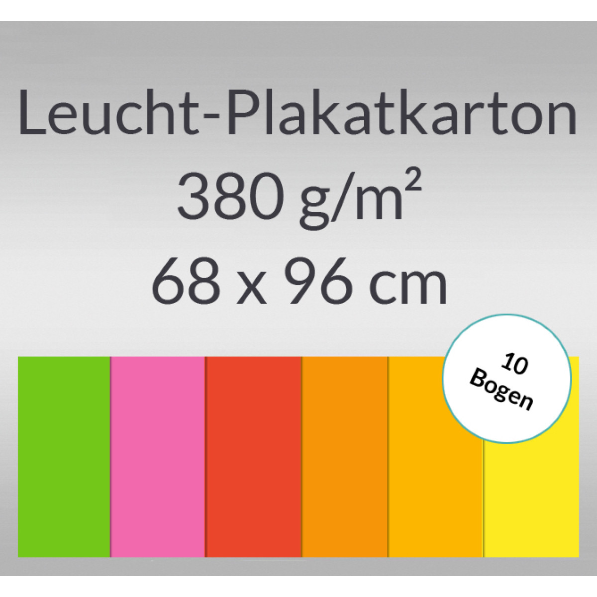 Leucht-Plakatkarton 380 g/qm 68 x 96 cm - 10 Bogen