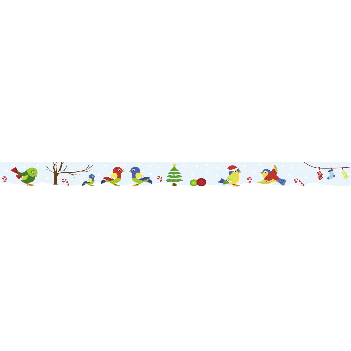Masking Tape "Weihnachten" Vögelchen, 1 Rolle