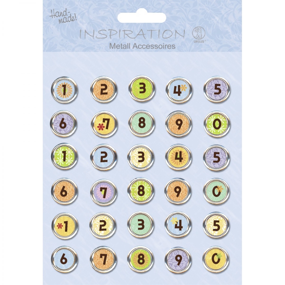 Metall Accessoires "Zahlen" rund