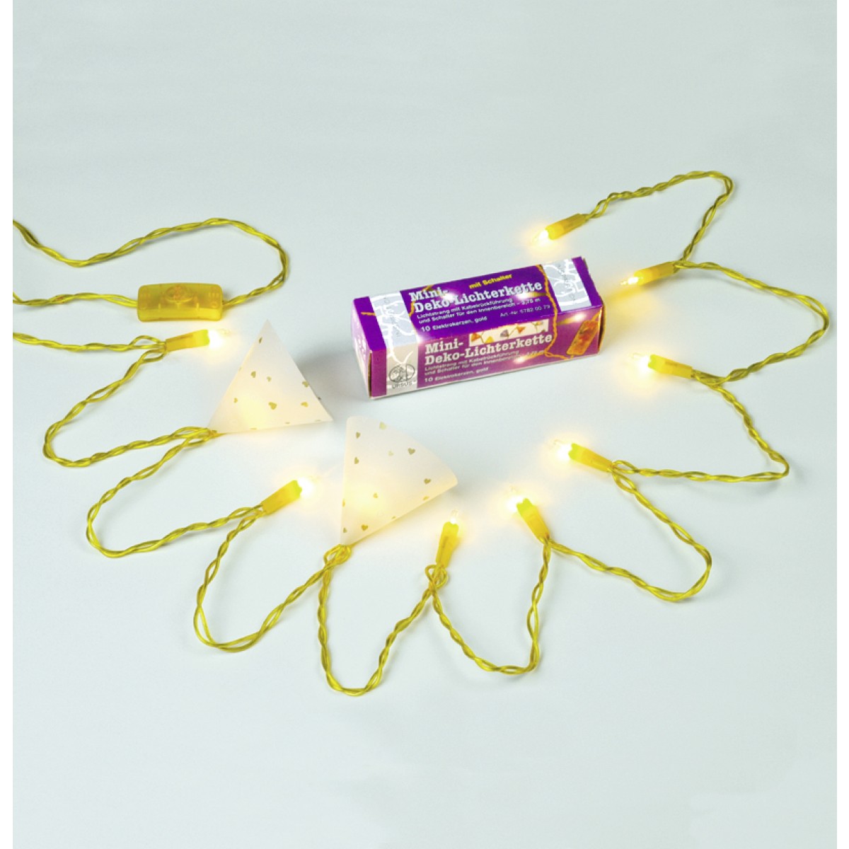 Mini-Lichterkette "Gold" mit Schalter