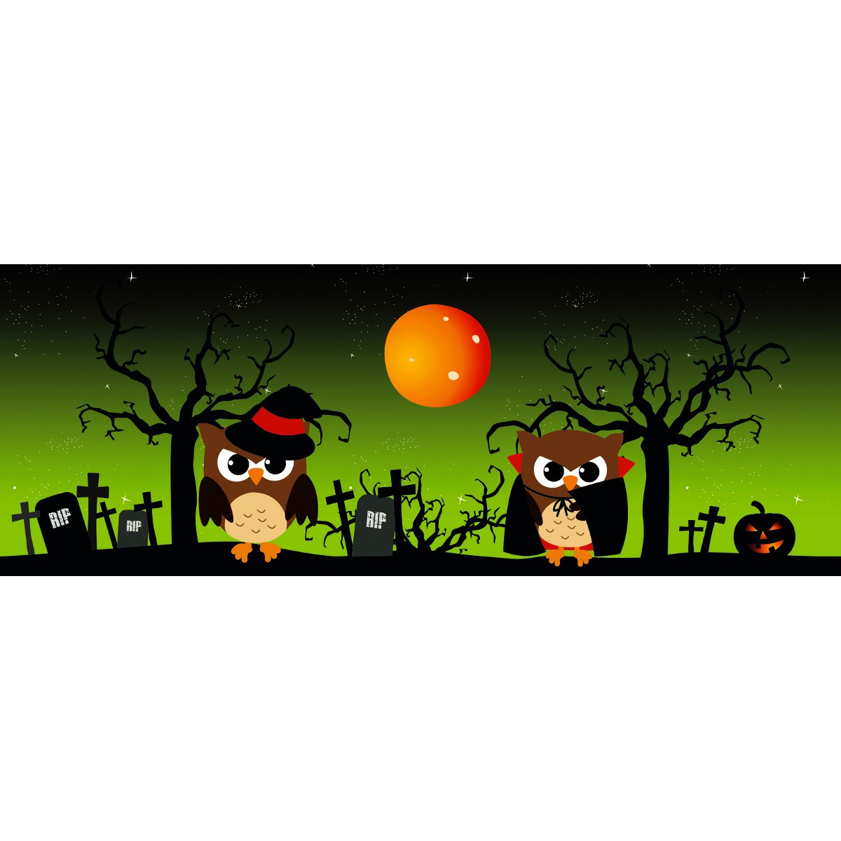 Mini-Tischlichter &amp;quot;Ambiente&amp;quot; Halloween Eulen grün - Motiv 115