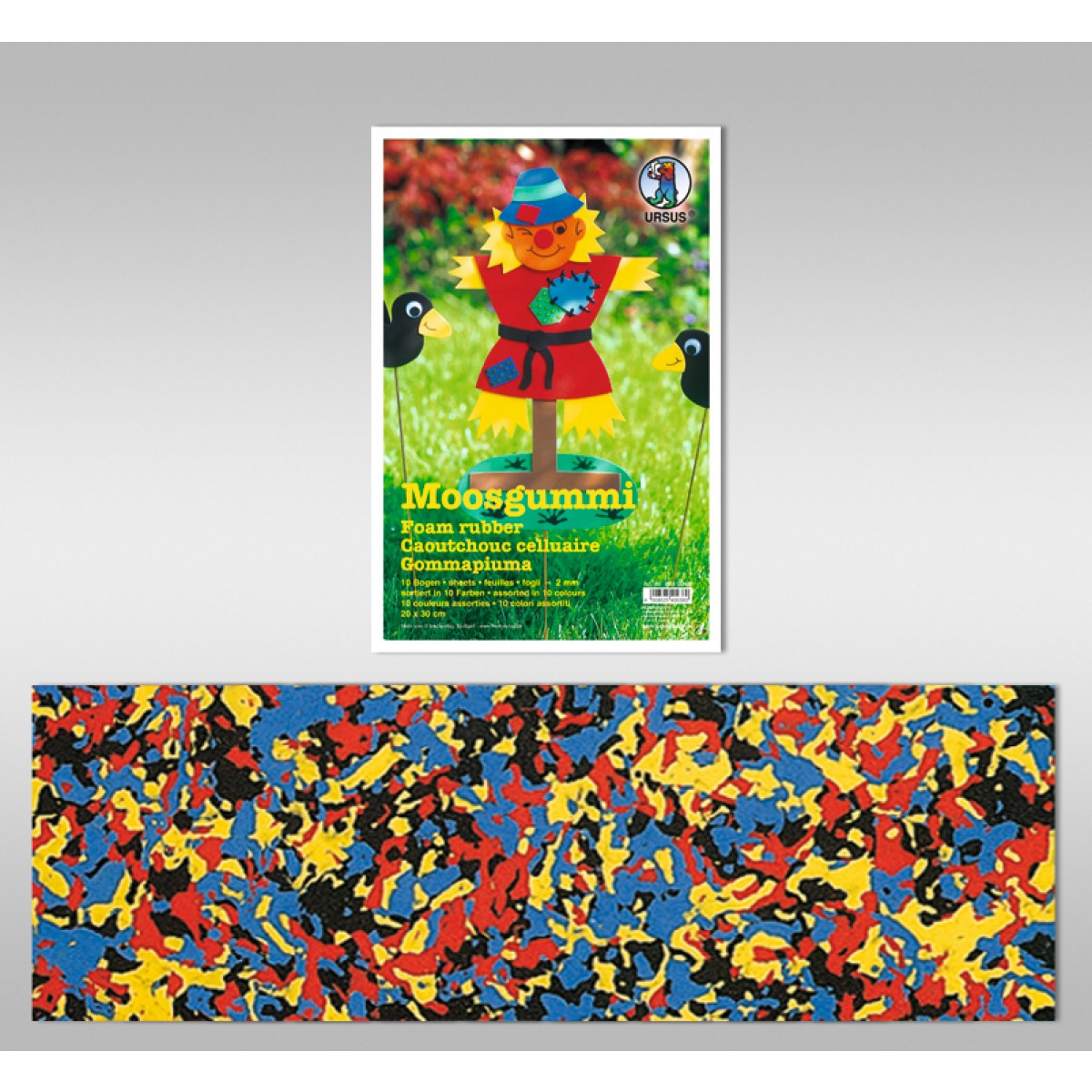 Moosgummi 2 mm "Bunte Flecken" - 10 Blatt