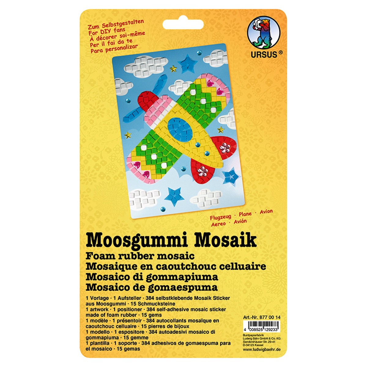 Moosgummi Mosaik "Flugzeug"