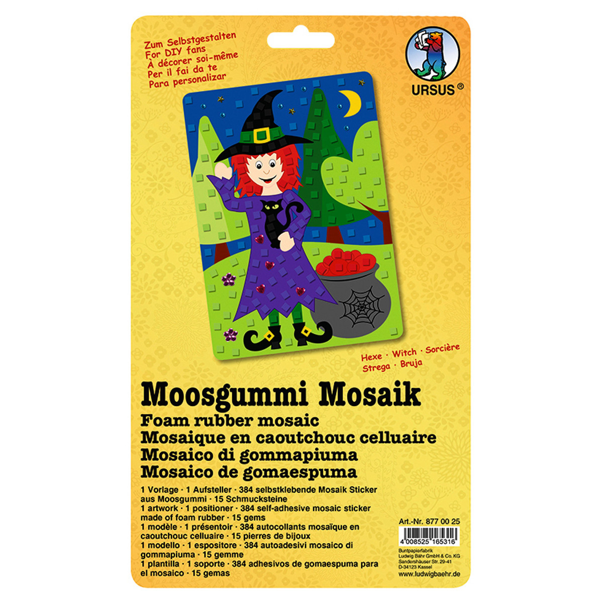 Moosgummi Mosaik "Hexe"
