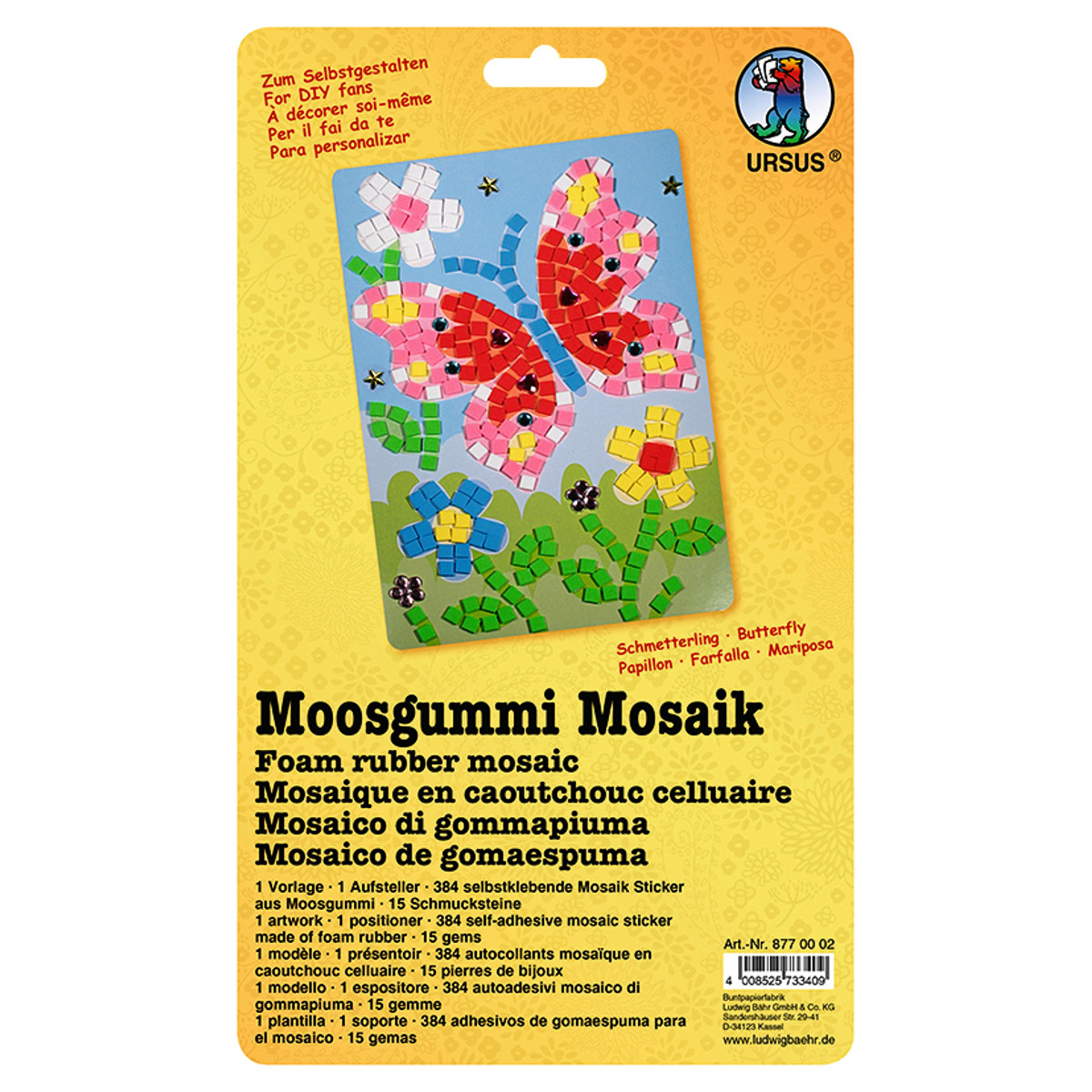 Moosgummi Mosaik "Schmetterling"