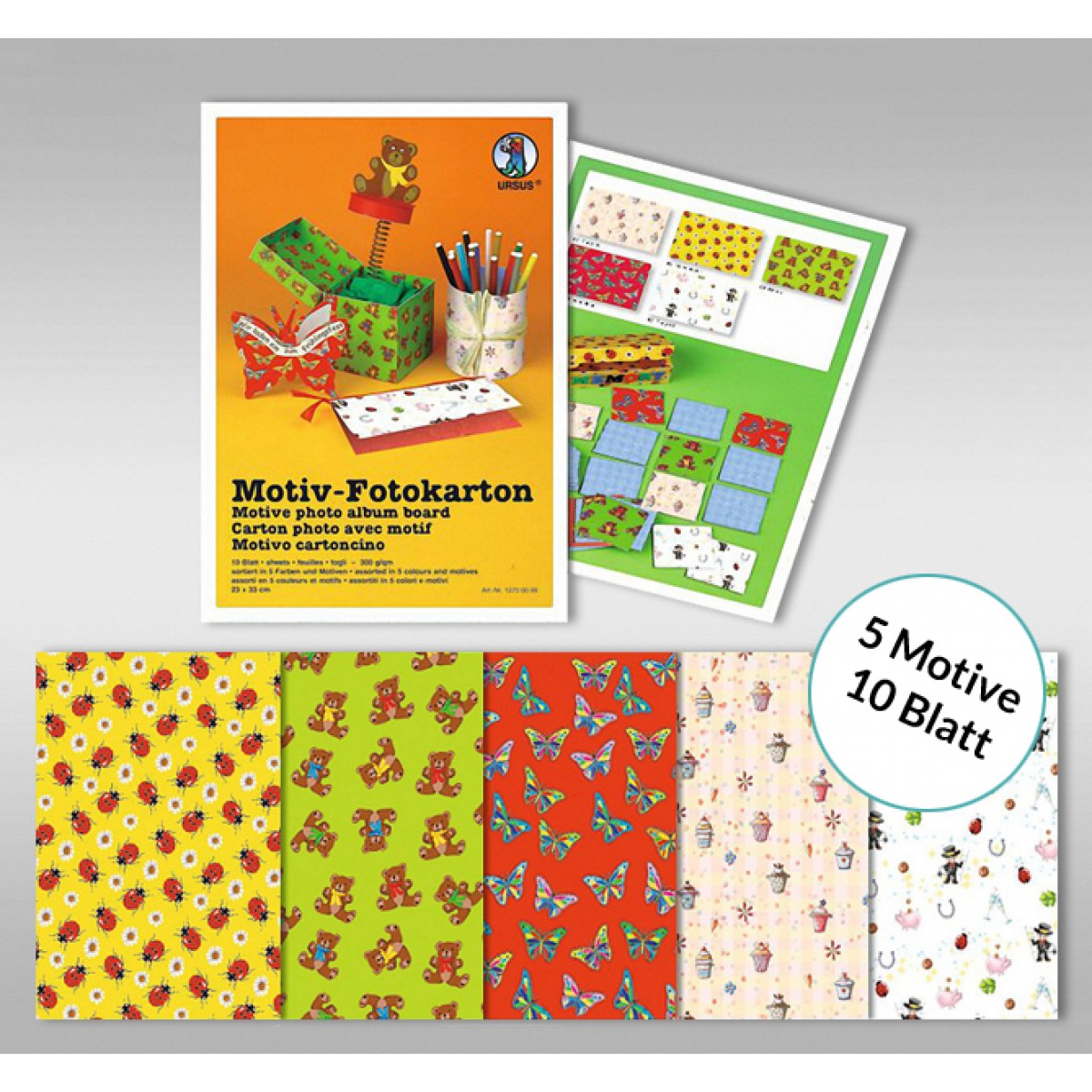 Motiv-Fotokarton "Kinder" 23 x 33 cm - 10 Blatt in 5 Motiven