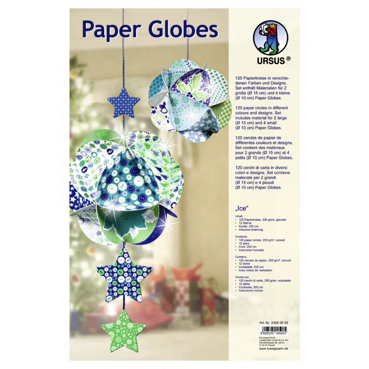 Paper Globes "Ice" Design