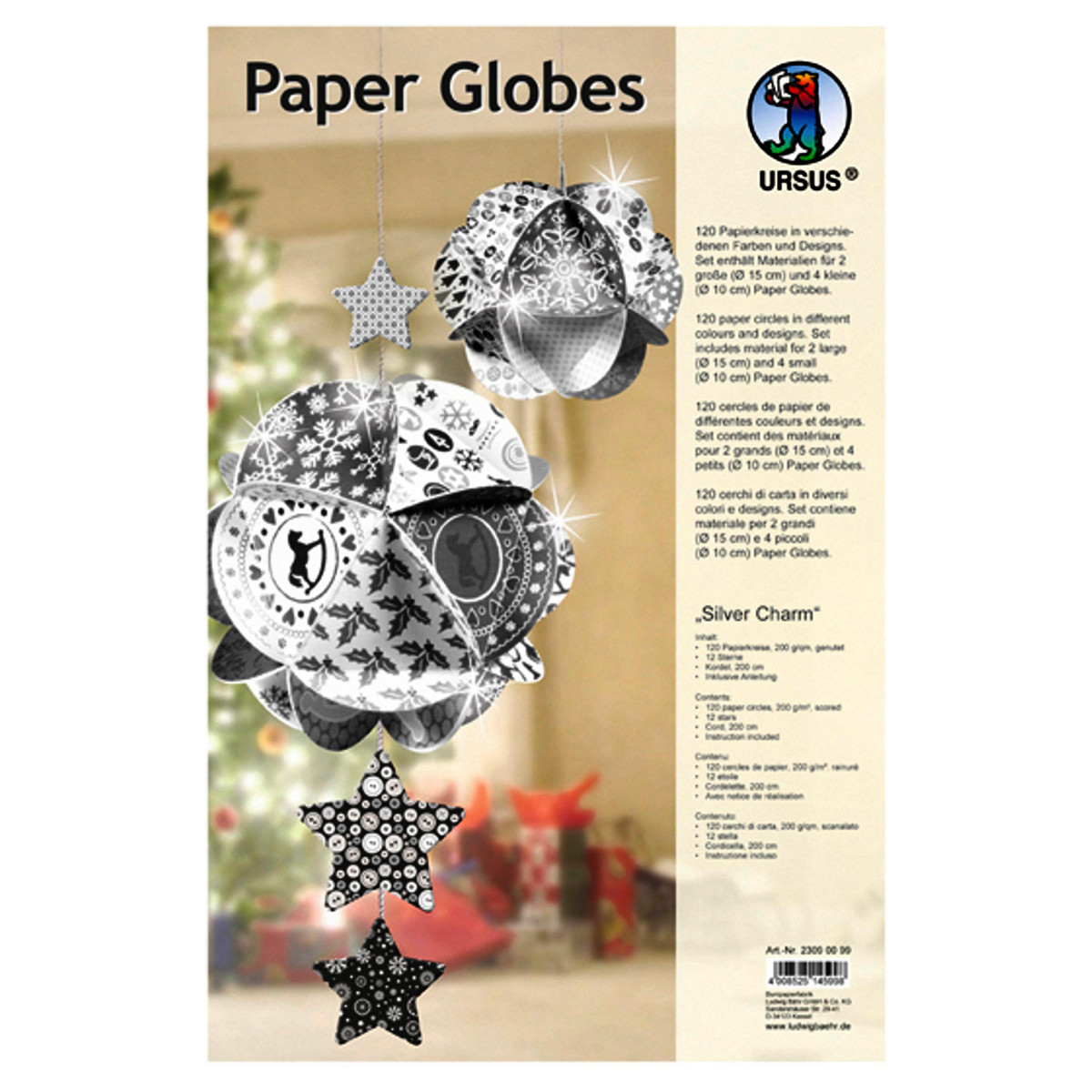 Paper Globes "Silver Charm"