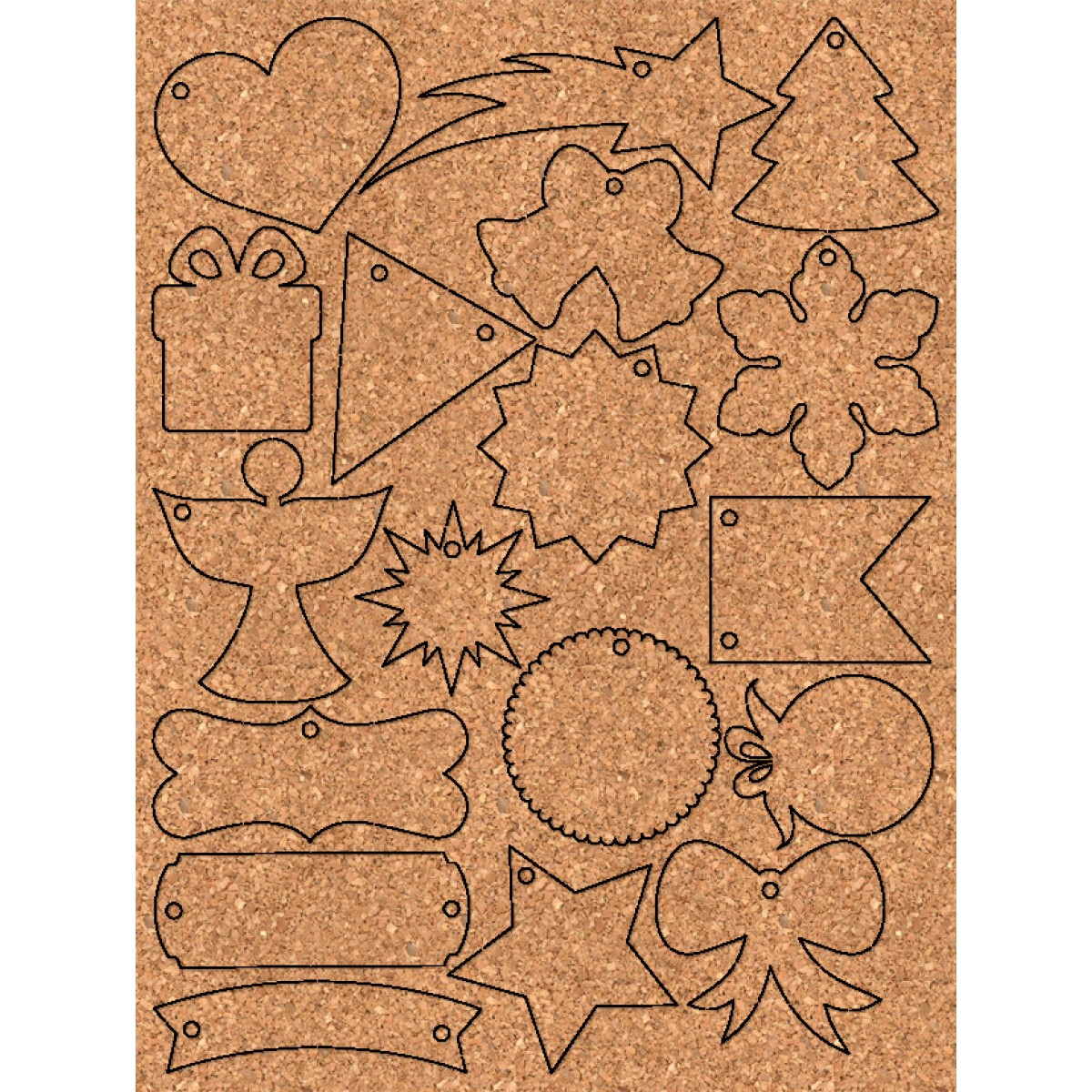 Ursus Etichette Vintage Design Sughero – 5 Fogli, 96 Pezzi Tagliati Al Laser, 300g/m² - 5