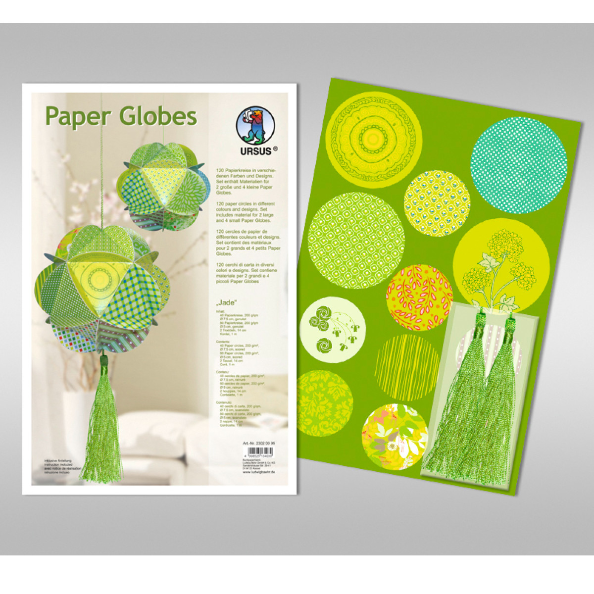 Papierkreise / Paper Globes "Jade"