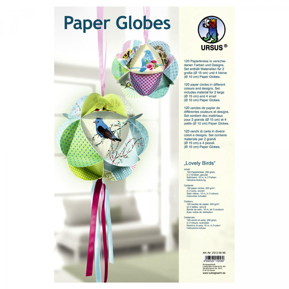 Papierkreise / Paper Globes "Lovely Birds"