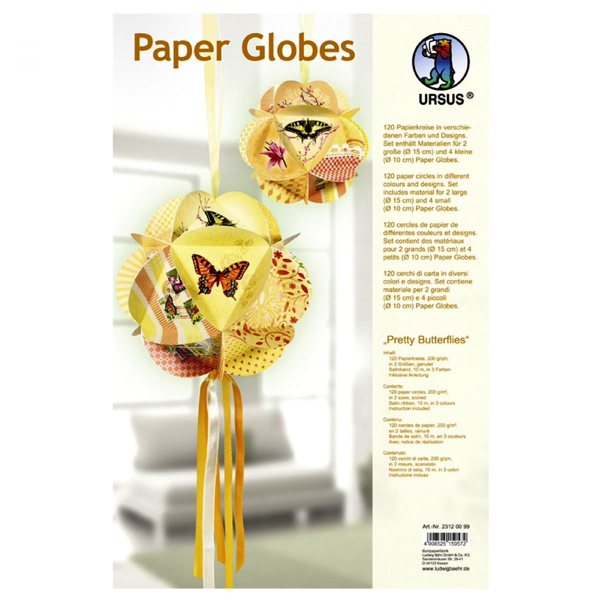 Papierkreise / Paper Globes "Pretty Butterflies"