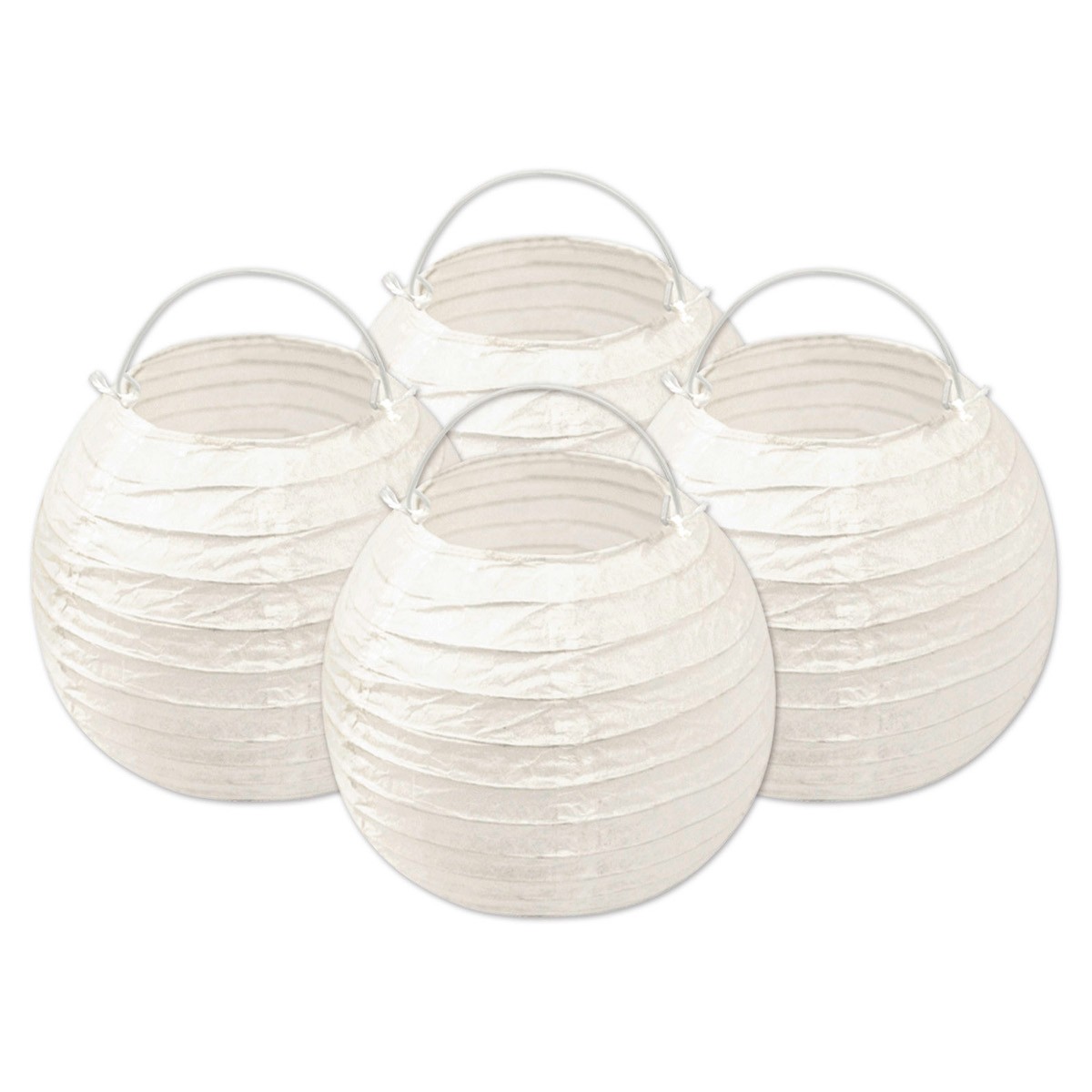 Papierlampions weiß, 4 Stück