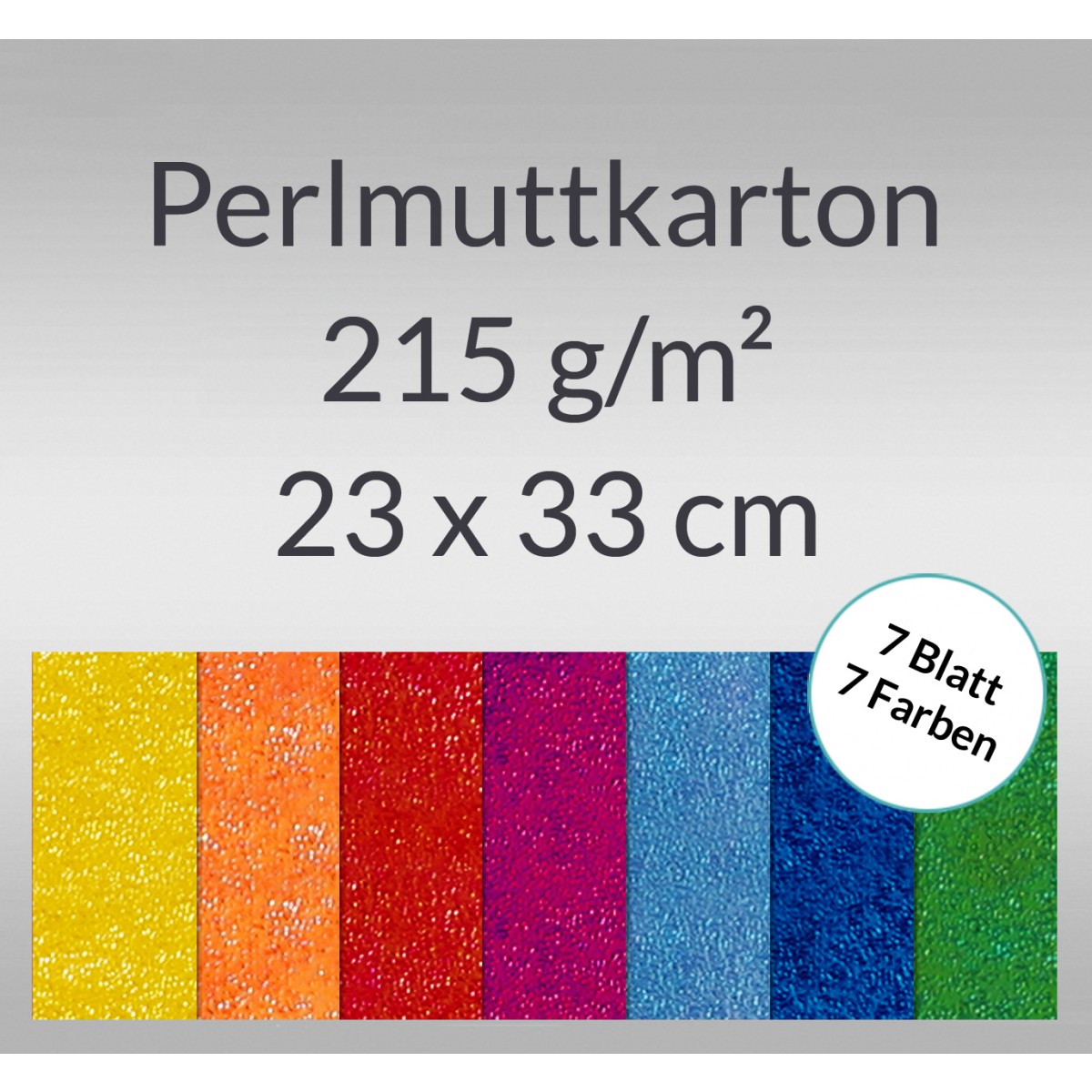 Pearlmuttkarton 23 x 33 cm - 7 Blatt sortiert