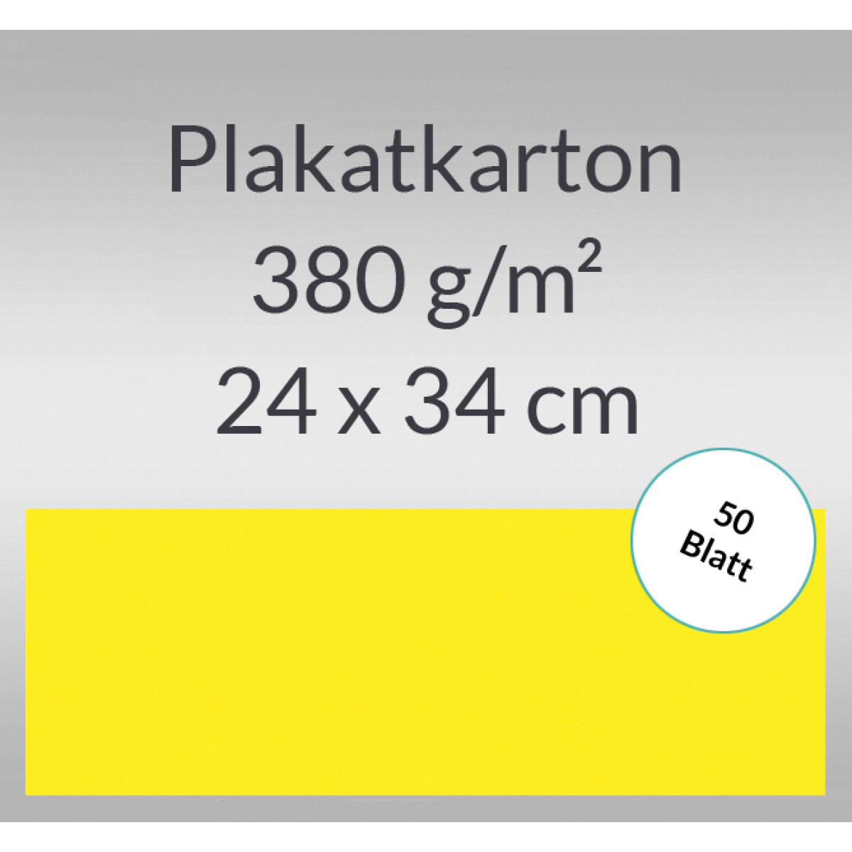 Plakatkarton 380 g/qm 24 x 34 cm citronengelb - 50 Blatt
