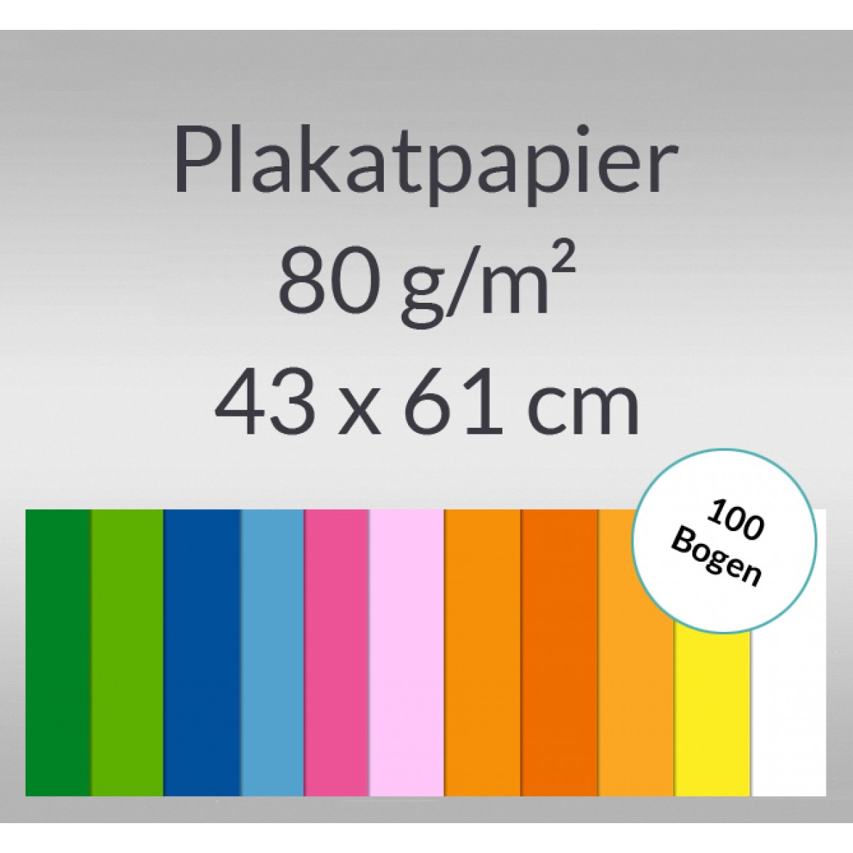 Plakatpapier 80 g/qm 43 x 61 cm - 100 Blatt