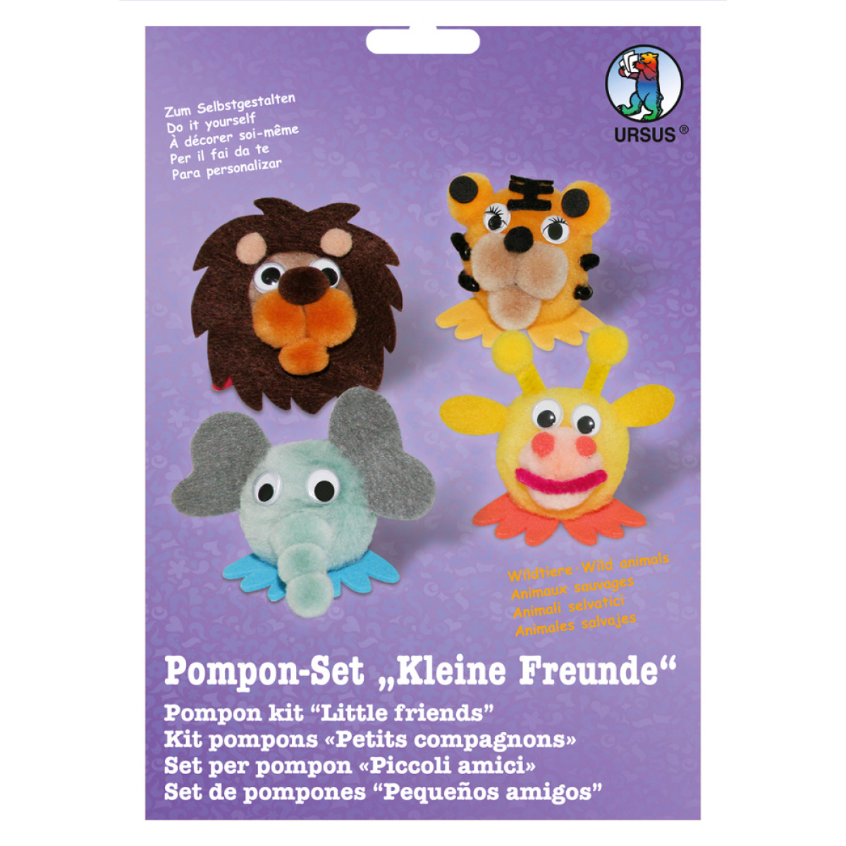 Pompon-Set "Kleine Freunde" Wildtiere